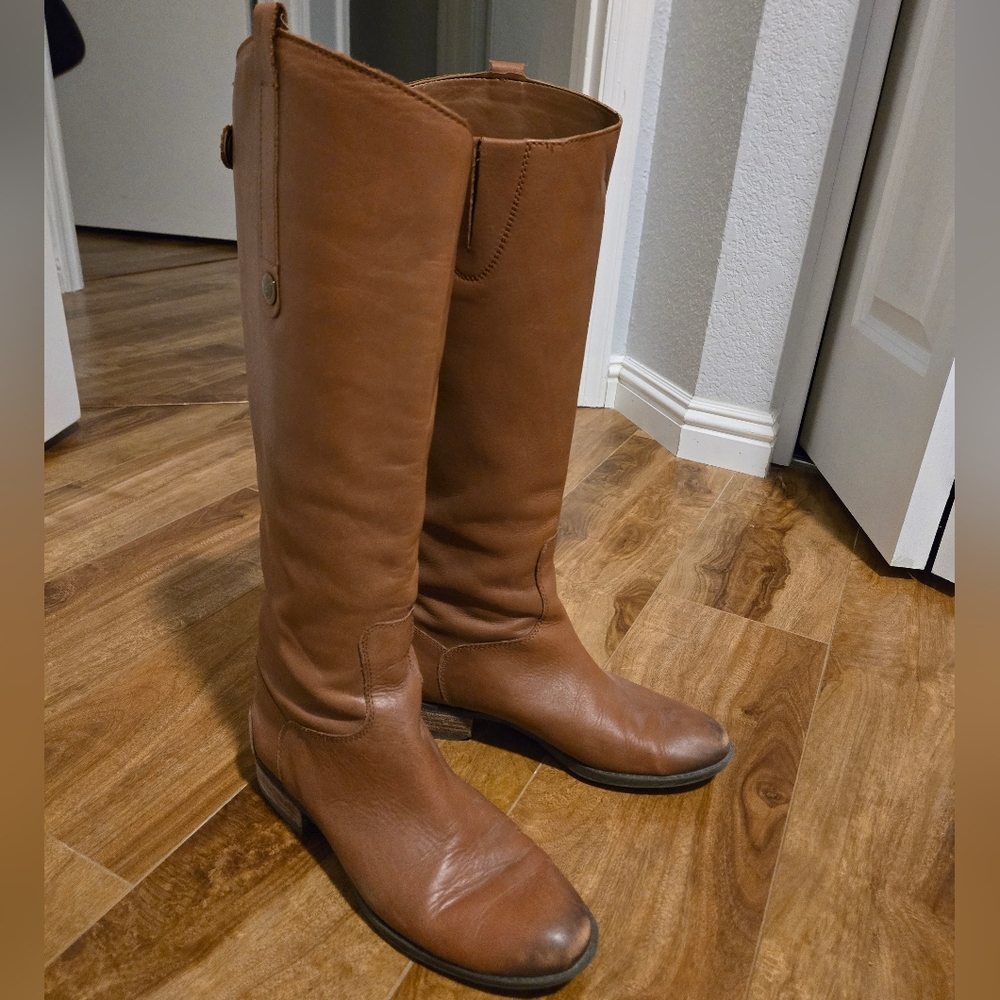 Sam Edelman "Penny" Brown Leather Riding Boots, Size 8